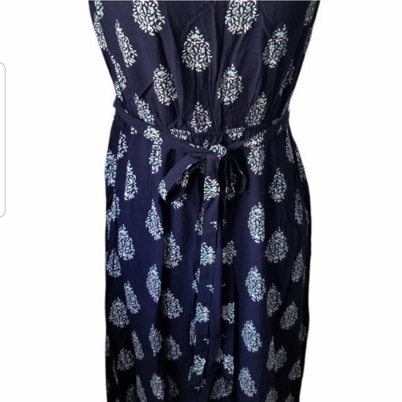 NWT Boho Maxi Dress Navy Floral Print with Side Slit Strapless Maxi Dres… - Picture 5 of 11